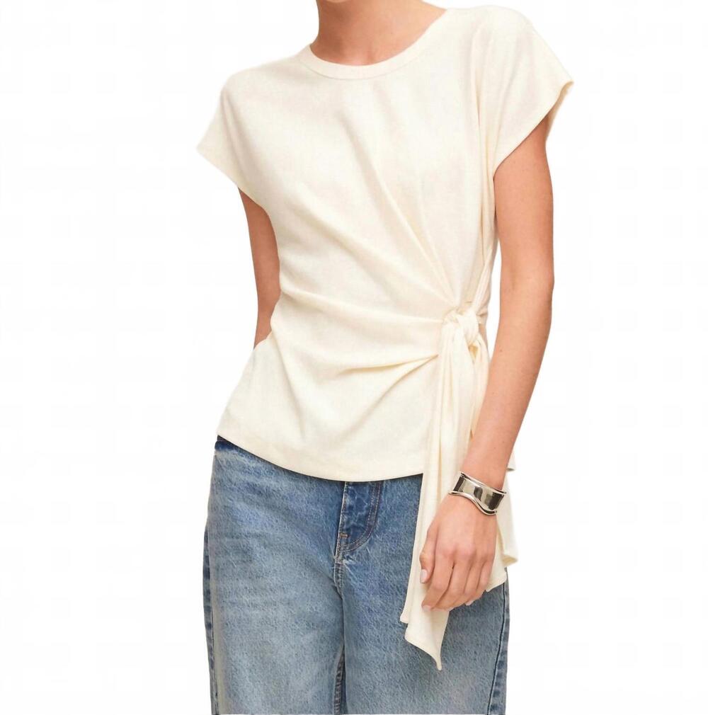 NEW FIFTEEN TWENTY women's greta side-knot top in cream